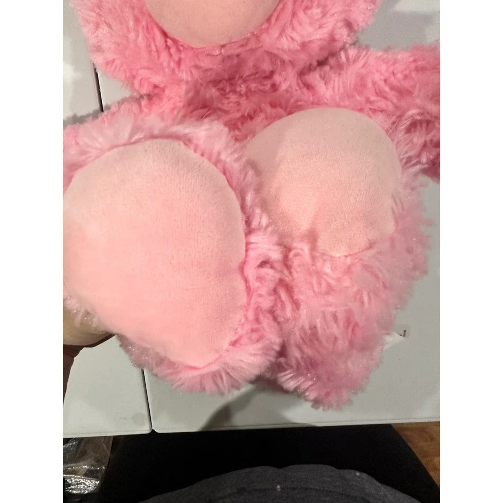 Build-A-Bear Workshop Pink Shimmer Teddy Bear Plush Heart Nose 024663 1066637
